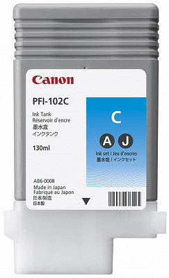 0896B001 Картридж Canon PFI-102 для iPF605/iPF610/iPF650 Cyan 130мл.