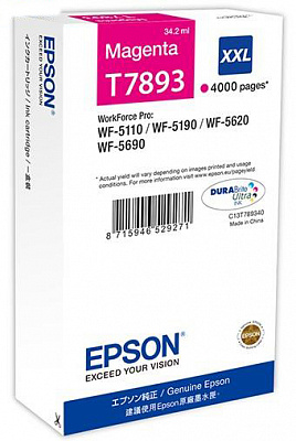 C13T789340 Картридж Epson T789 для WorkForce Pro WF-5110DW/WF-5620DWF Magenta 34,2мл.